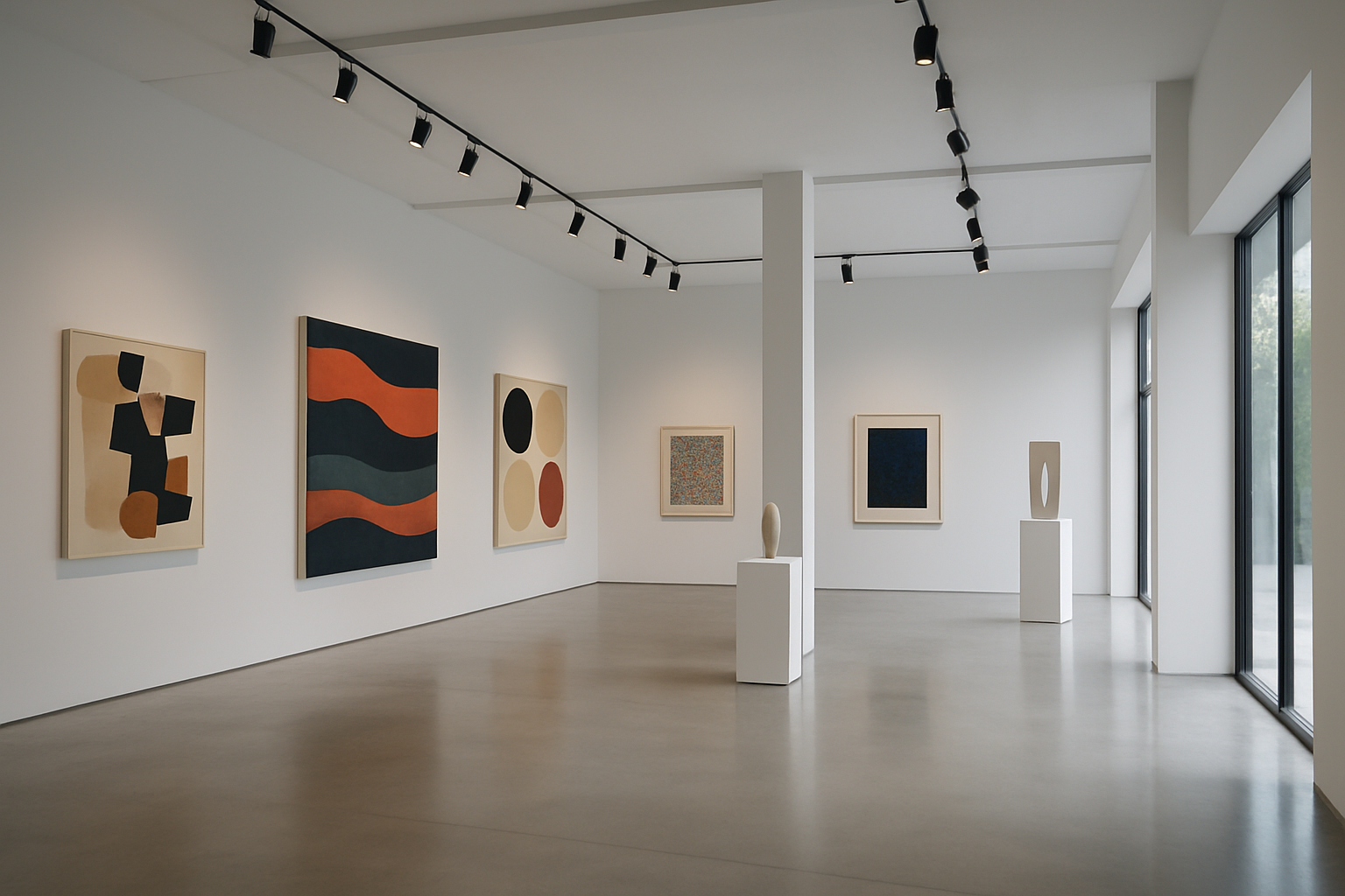 Modern art gallery with no one inside